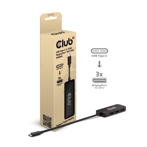 Club 3D CLUB3D CSV-1553 dokstacija USB Veids-C Melns