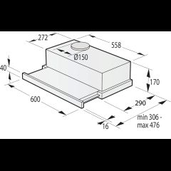 Gorenje TH62E3X Pusiebūvētais (izvelkams) Nerūsējošs tērauds 350 m³/h