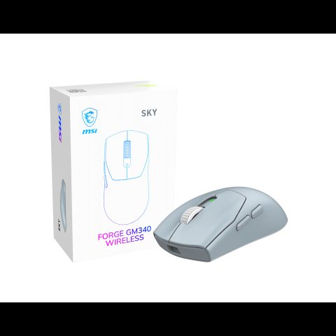 MSI Forge Gm340 Wireless Sky pele Speļu Abām rokām RF bezvadu sakari + Bluet…