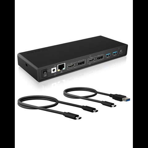 Icy Box IB-DK2245AC Vadu USB 3.2 Gen 1 (3.1 Gen 1) Type-C Melns