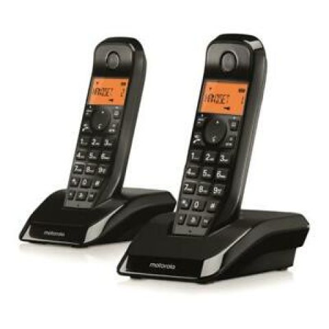 Motorola S12 Duo DECT telefons Zvanītāja ID Melns