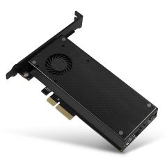 Axagon PCEM2-DC PCIe x4 - M.2 NVMe M-key + SATA B-key slot adapter w. cooler