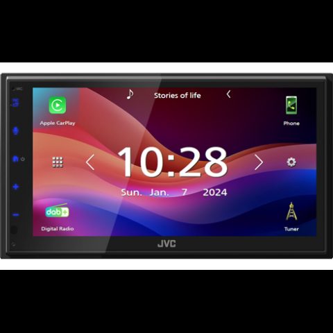 JVC KW-M595DBT auto audio-video uztvērējs Melns Wi-Fi 22 W Bluetooth