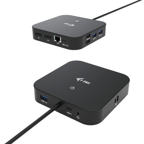 I-tec C31DUALDPDOCKPD dokstacija Vadu USB 3.2 Gen 1 (3.1 Gen 1) Type-C Melns
