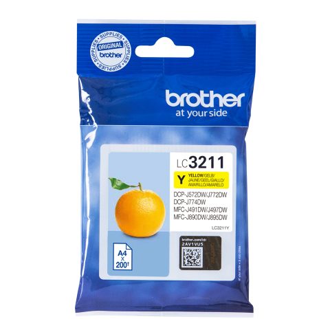 Brother LC3211Y tintes kārtridžs 1 pcs Oriģināls Standarta produktivitāte Dzelte…