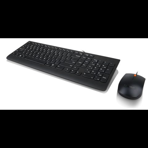 Lenovo 300 USB Combo keyboard Mouse included Home QWERTZ German Black