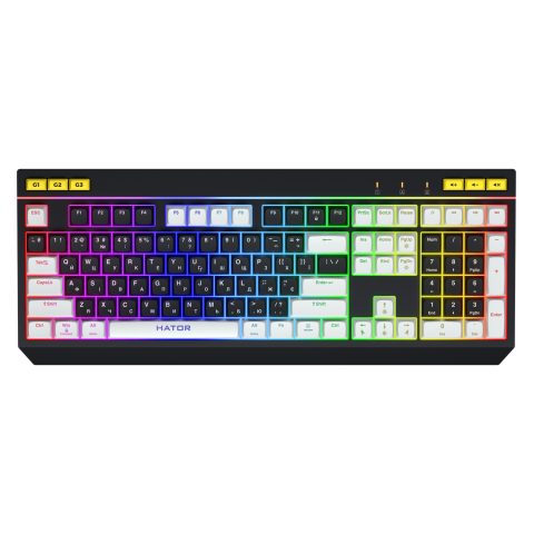 Hator Icefall tastatūra Speļu USB QWERTY Amerikāņu angļu valoda Melns