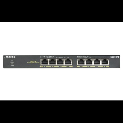 Netgear GS308PP Nepārvaldīts Gigabit Ethernet (10/100/1000) Power over Ethernet…