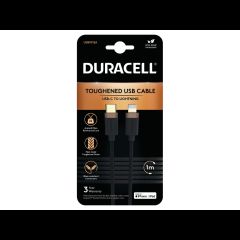 Duracell USB9012A lightning kabelis 1 m Melns