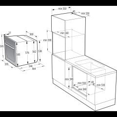 Gorenje BOS67371CLB 77 L 2300 W Melns