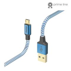 Hama Reflective USB cable USB 2.0 1.5 m USB A Micro-USB B 0.48 Gbit/s Blue
