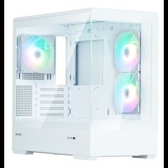 Zalman P30 V2 Baltas micro-ATX grūdinto stiklo panoraminis vaizdas 3 x 120 mm A…