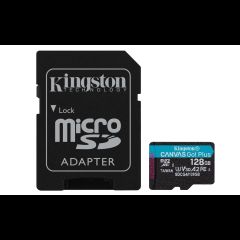 Kingston Technology 128GB microSDXC Canvas Go Plus Gen4 200MB/s A2 U3 V30 Card +…