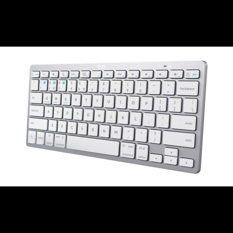 Trust 24654 tastatūra Birojs Bluetooth sistēma QWERTY Spāņu Sudrabs