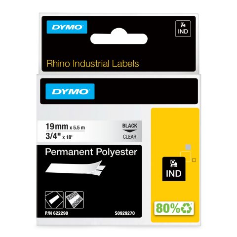 Dymo 622290 marķēšanas lenta Melns uz caurspīdīga
