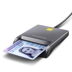 Axagon CRE-SM3T USB Smart card Flat viedkaršu nolasītājs Iekštelpas USB 2.0 Mel…