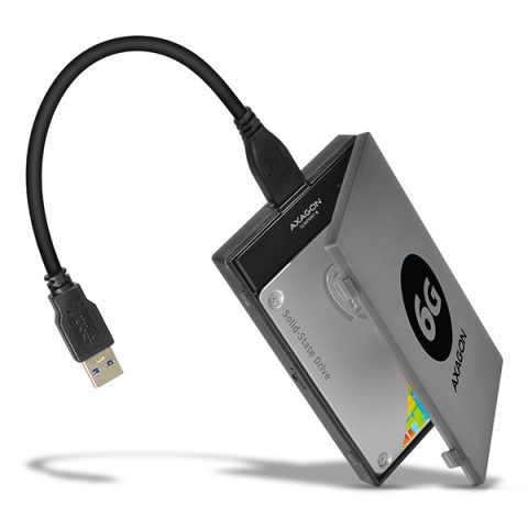 Axagon ADSA-1S6 cieto disku uzglabāšanas sistēma HDD/SSD korpuss Melns 2.5"