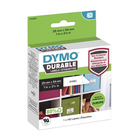 Dymo Durable Balts Pašlīmējošās printera uzlīmes
