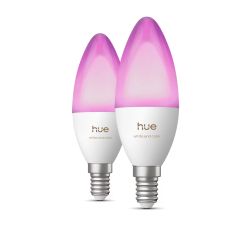 Philips Hue balta un krāsaina atmosfēras gaisma B39 svece – viedā LED spuldze E1…
