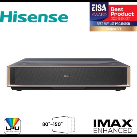 Hisense PT1 Ultra īsa fokusa projektors UHD 4K (3840x2160) 3D saderība Melns