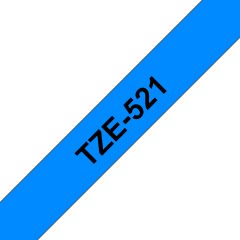 Brother TZE-521 marķēšanas lenta Melns uz zila