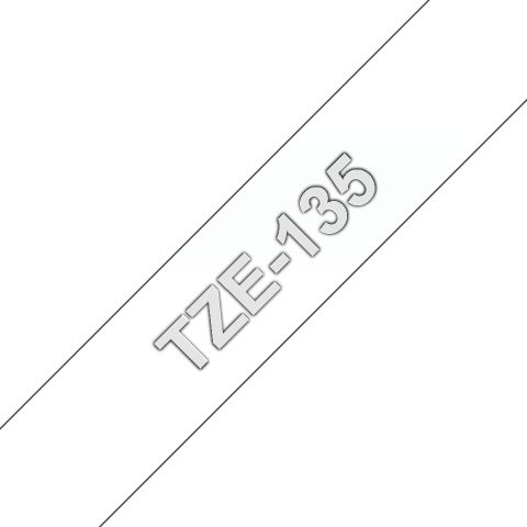 Brother TZE-135 marķēšanas lenta Balts uz bezkrāsaina