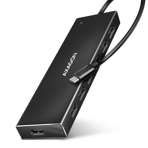 Axagon HUE-F7C 7x USB 3.2 Gen 1 ALU FLAT hub micro power IN 30cm USB-C USB 3.2…