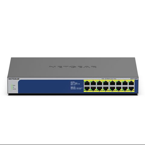 Netgear GS516PP Nepārvaldīts Gigabit Ethernet (10/100/1000) Power over Ethernet…