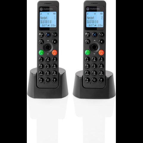 Motorola DOT202 Twin DECT telefons Zvanītāja ID Melns
