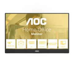 AOC 16T20E2 portable TV/monitor Portable monitor Black 39.6 cm (15.6") LED 1…