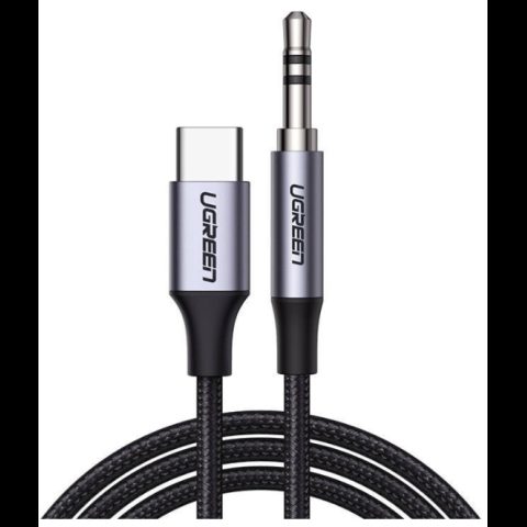 Ugreen CM450 audio kabelis 1 m 3.5mm USB Veids-C Melns