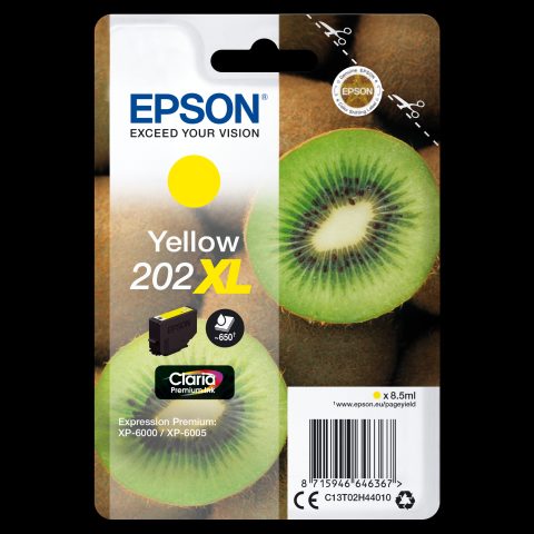 Epson Kiwi 202XL tintes kārtridžs 1 pcs Oriģināls High (L) Yield Dzeltens