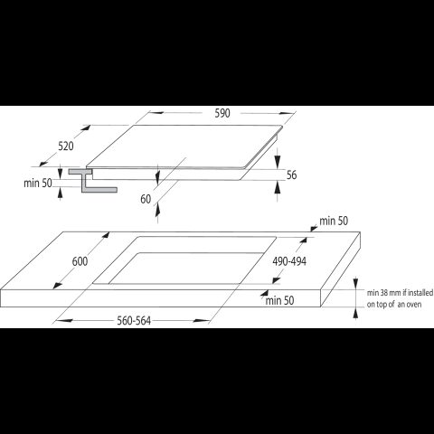 Gorenje GI6401BSCE Melns Iebūvēts 59 cm Zonas indukcijas plīts 4 zone(s)