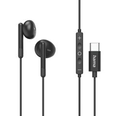 Hama Classy Гарнитура Проводная Вкладыши Calls/Music USB Type-C Черный