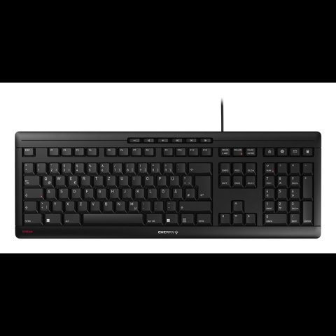 Cherry STREAM tastatūra Birojs USB QWERTZ Vācu Melns