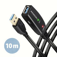 Axagon ADR-310 USB кабель USB 3.2 Gen 1 (3.1 Gen 1) 10 m USB A 5 Gbit/s Черный