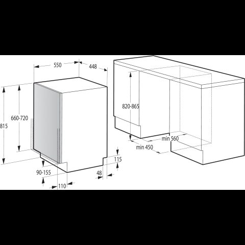 Gorenje GV 520 E 10 EB Pilnībā iebūvēts 11 vietas