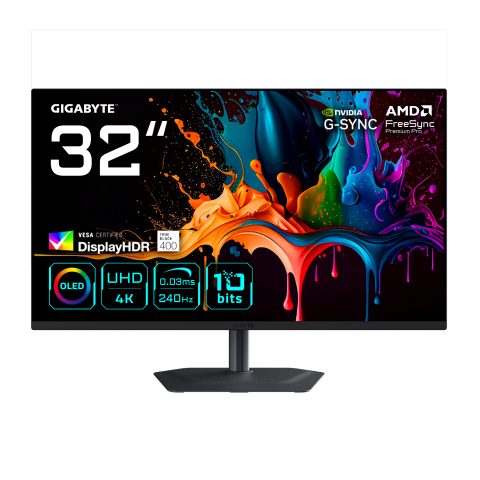 Gigabyte MO32U2 monitori 80 cm (31.5") 3840 x 2160 pikseļi 4K Ultra HD QD-OLED Me…