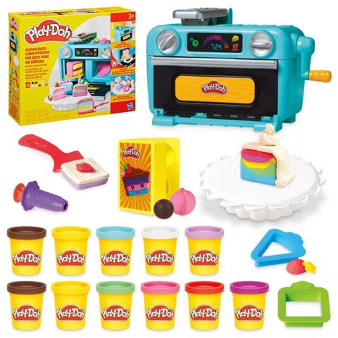 Play-Doh Super Slice Cake Play Kitchen Set Veidošanas māla rotaļu komplekts 624 g…
