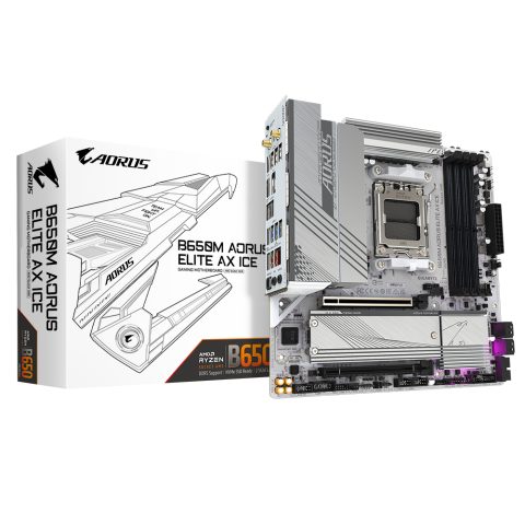 Gigabyte B650M AORUS ELITE AX ICE mātes plate AMD B650 AM5 pieslēgvieta mikro ATX