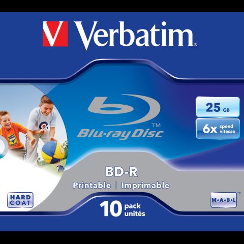 Verbatim BD-R SL 25GB 6x Printable 10 Pack Jewel Case 10 pcs