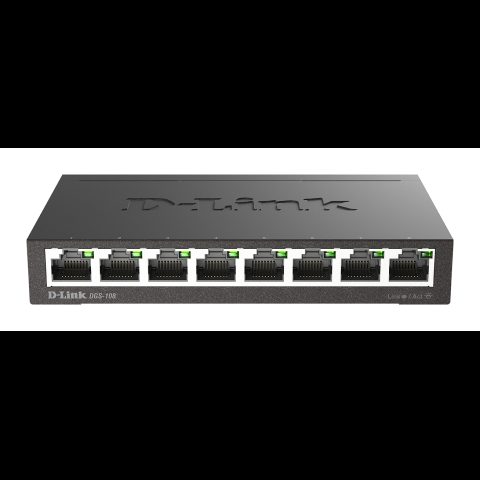 D-Link DGS-108 Nepārvaldīts L2 Gigabit Ethernet (10/100/1000) Melns