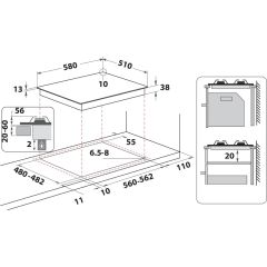 Whirlpool TGML 650 IX Nerūsējošs tērauds Iebūvēts 58 cm Gāzes 4 zone(s)