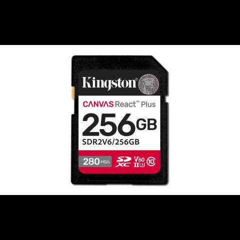 Kingston Technology Canvas React Plus 256 GB SDXC UHS-II Klases 10