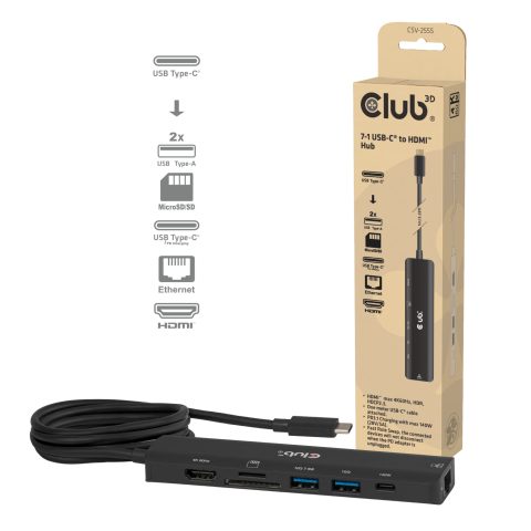 Club 3D CLUB3D CSV-2555 dokstacija Vadu Melns