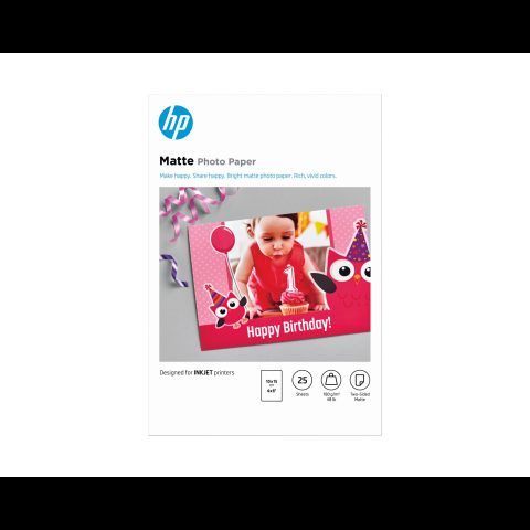 HP Matte Photo Paper 180 g/m2 10 x 15 cm (101 x 152 mm) 25 sheets
