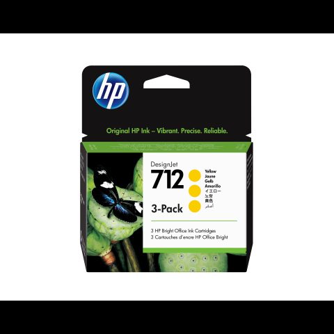 Hewlett Packard (HP) HP 712 3-pack 29-ml Yellow DesignJet Ink Cartridge