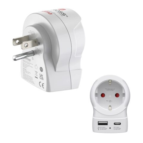 Hama EU to US elektriskās kontaktdakšas adapters B tips C tipa (Europlug) + F…