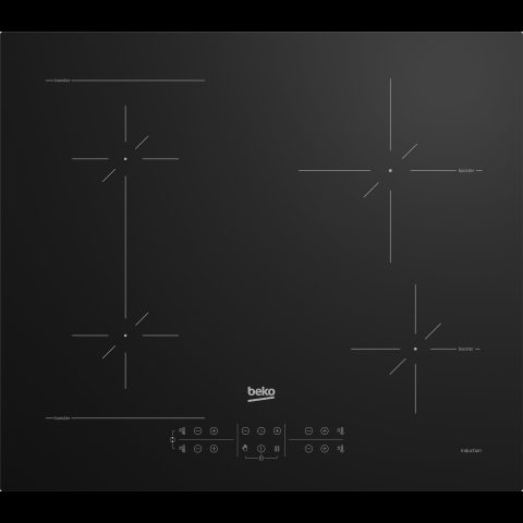 Beko HII64200SFMT Melns Iebūvēts 59 cm Zonas indukcijas plīts 4 zone(s)